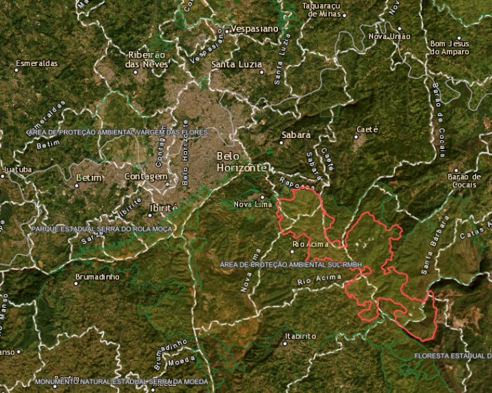Mapa da Localização do Parna Gandarela.