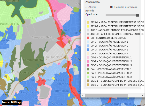 Mapa do Campus da UFMG.