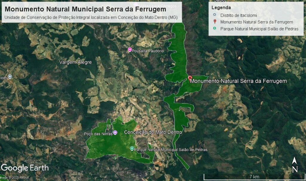 Mapa do MONA Serra da Ferrugem.