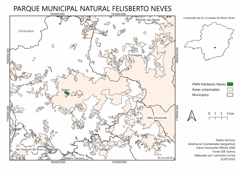 Mapa do Parque Natural Municipal Felisberto Neves