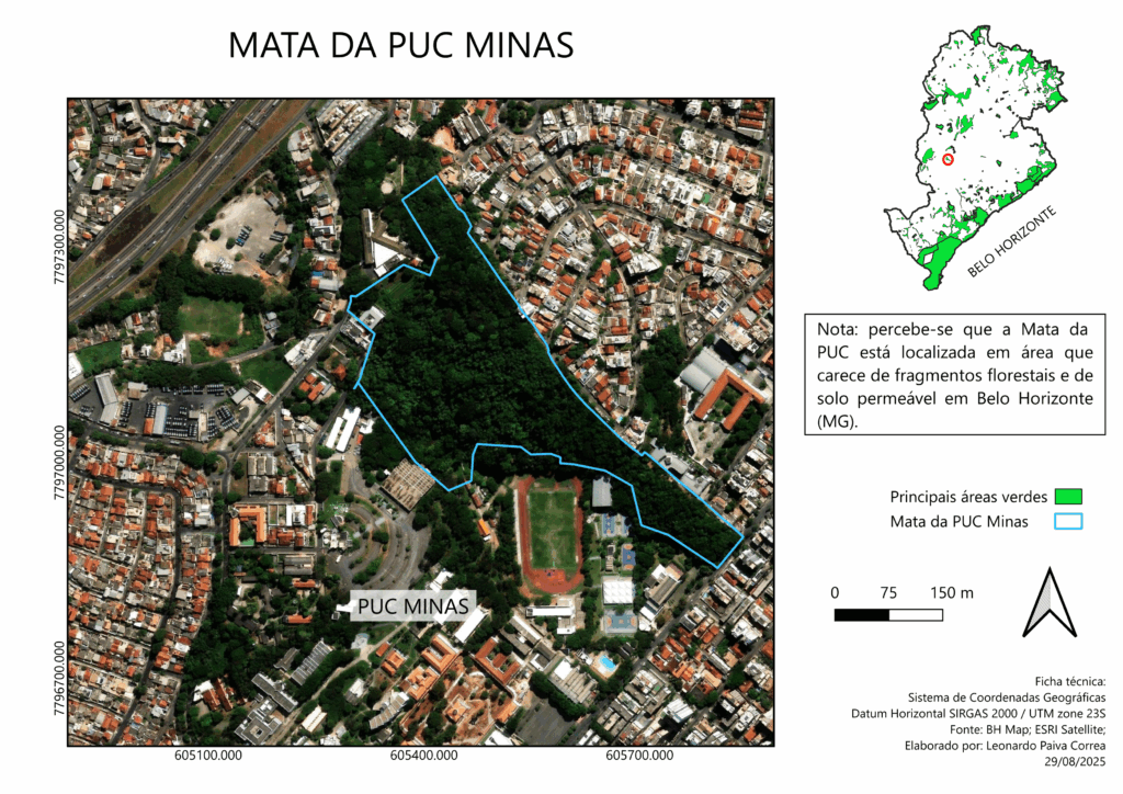 Mapa da Mata da PUC.