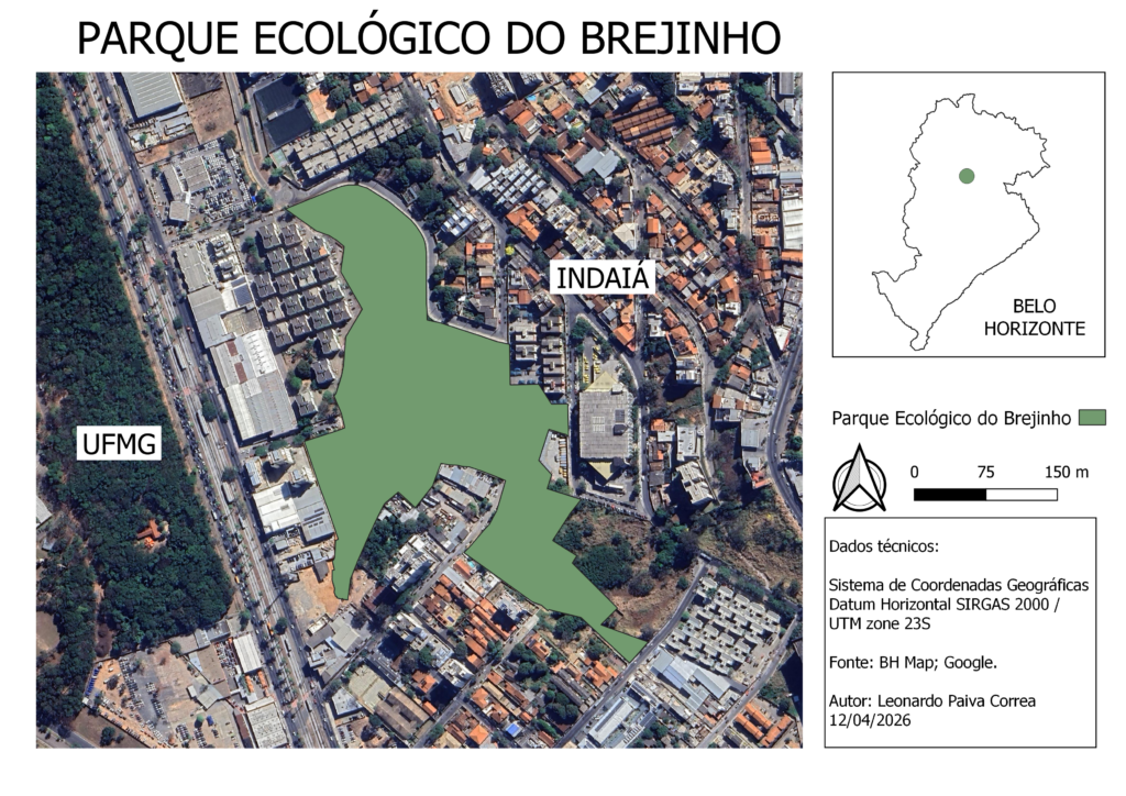 Mapa do Parque Ecológico Brejinho.